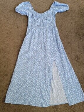 Hollister Light Blue Floral Midi Dress